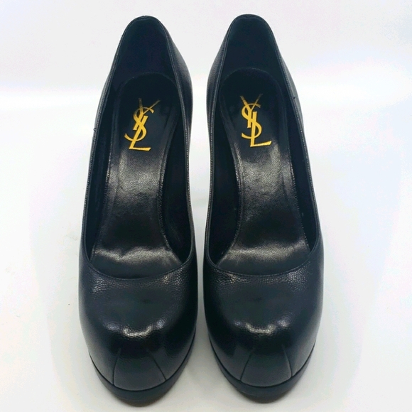 YSL Tribute Tribtoo Black leather platform pumps - Picture 2 of 12